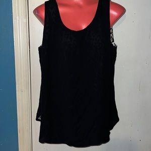 Chicos Sheer Shirt. Chicos Sleeveless Cheetah Double Shirt, Size 2